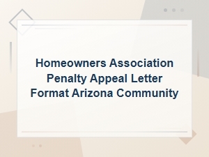 Arizona Hoa Penalty Appeal Letter Template for Communities