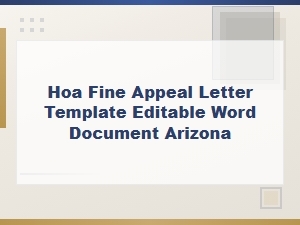 Arizona Hoa Fine Appeal Letter Template for Word