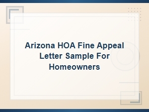 Arizona Hoa Fine Appeal Letter Sample