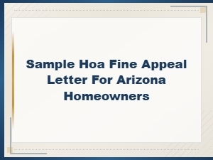 Arizona Hoa Fine Appeal Letter Template
