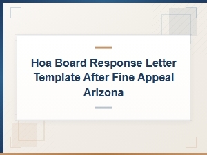 Hoa Board Response Letter Tips for Arizona Fine Appeals