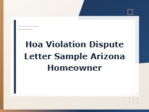 How to Write an Hoa Violation Dispute Letter in Arizona